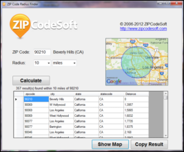 ZIP Code Radius Desktop App